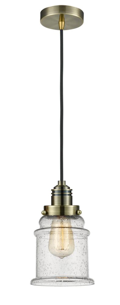 Winchester - 1 Light - 8 inch - Antique Brass - Cord hung - Mini Pendant
