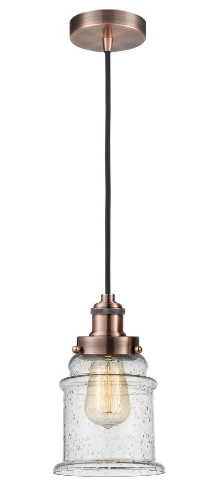 Edison - 1 Light - 8 inch - Antique Copper - Cord hung - Mini Pendant