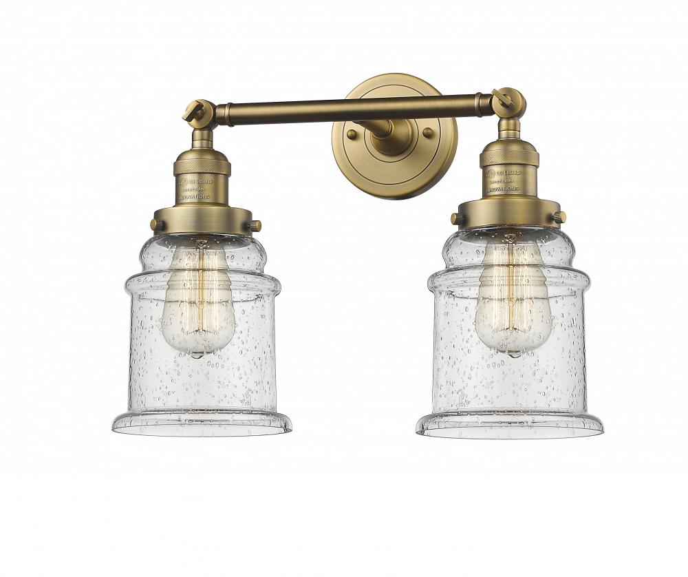 Canton - 2 Light - 17 inch - Brushed Brass - Bath Vanity Light