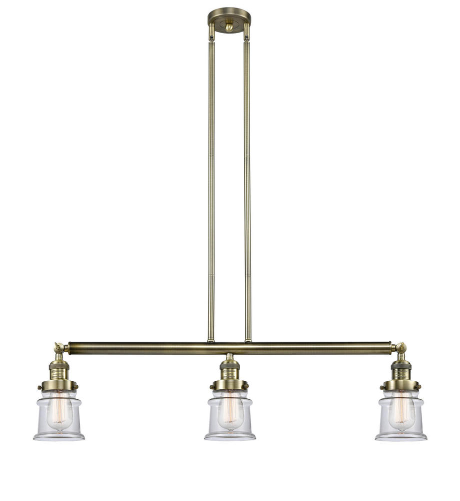 Canton - 3 Light - 39 inch - Antique Brass - Stem Hung - Island Light