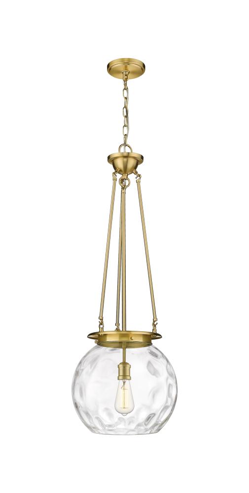 Athens Water Glass - 1 Light - 13 inch - Satin Gold - Chain Hung - Pendant
