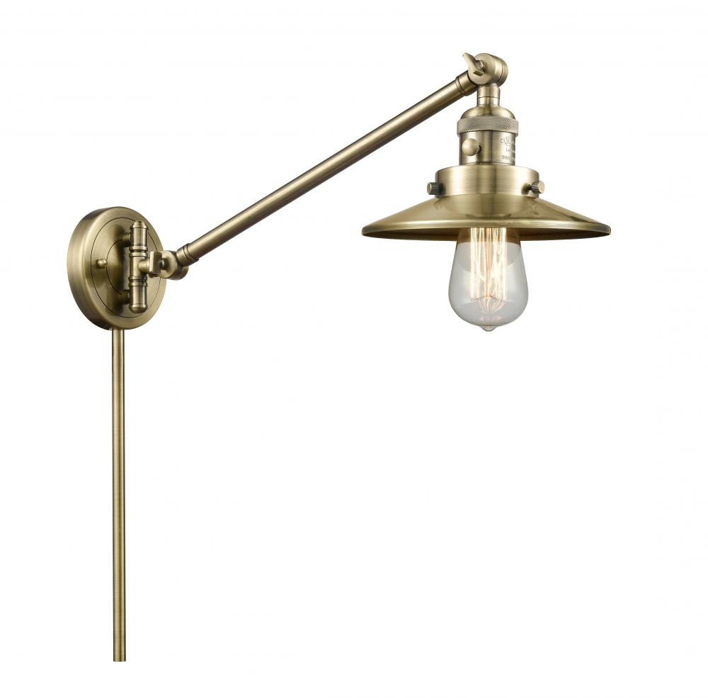 Railroad - 1 Light - 8 inch - Antique Brass - Swing Arm