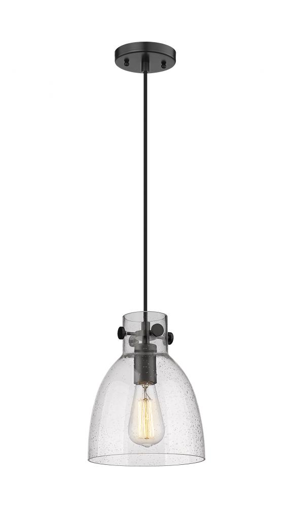 Newton Bell - 1 Light - 8 inch - Matte Black - Cord hung - Pendant