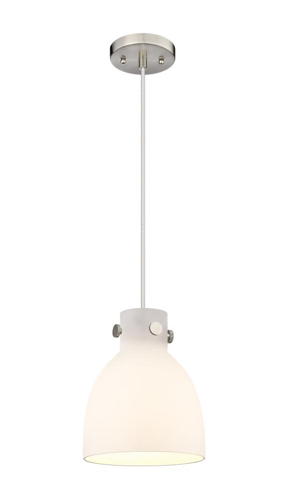 Newton Bell - 1 Light - 8 inch - Brushed Satin Nickel - Cord hung - Pendant