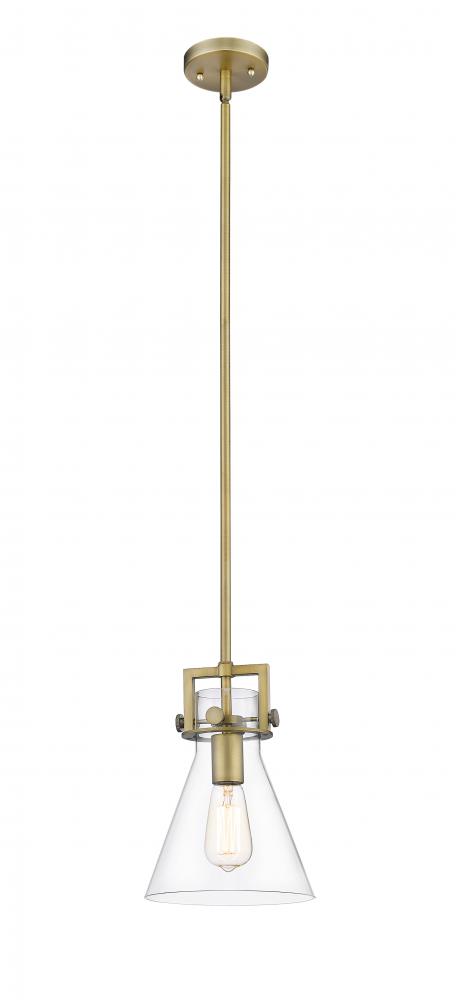 Newton Cone - 1 Light - 8 inch - Brushed Brass - Multi Pendant