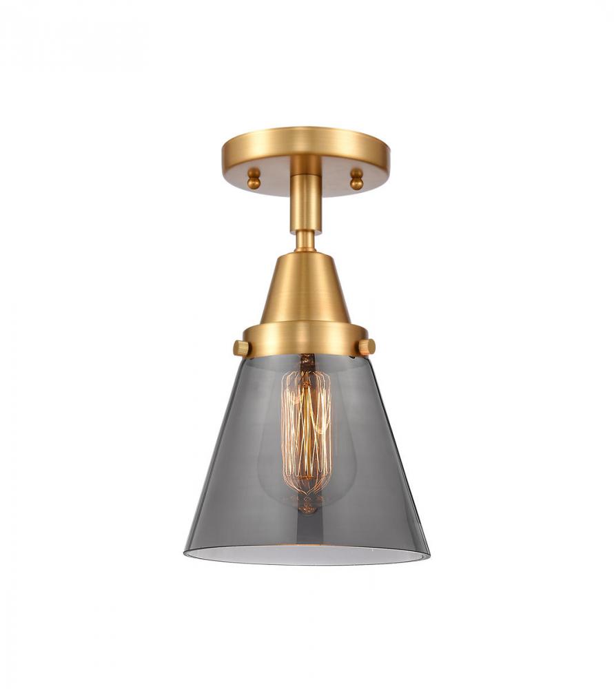 Cone - 1 Light - 6 inch - Satin Gold - Flush Mount