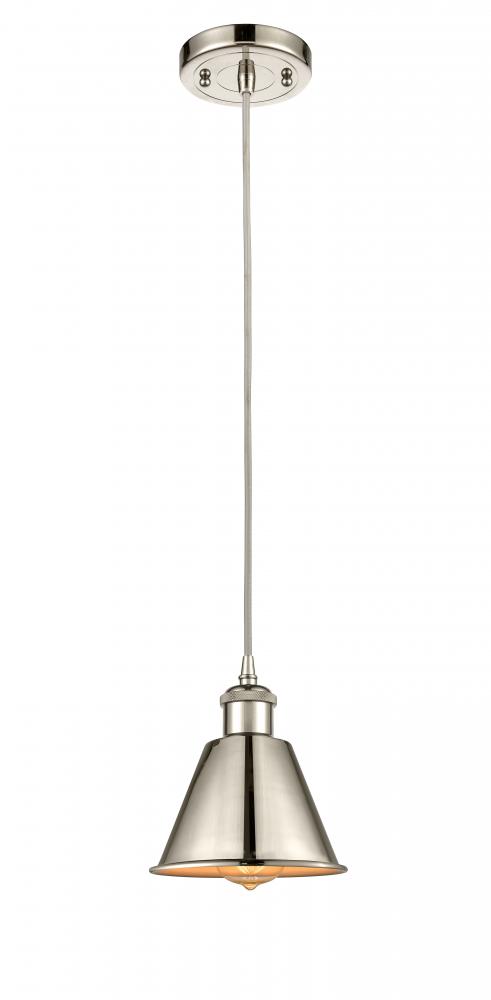 Smithfield - 1 Light - 7 inch - Polished Nickel - Cord hung - Mini Pendant
