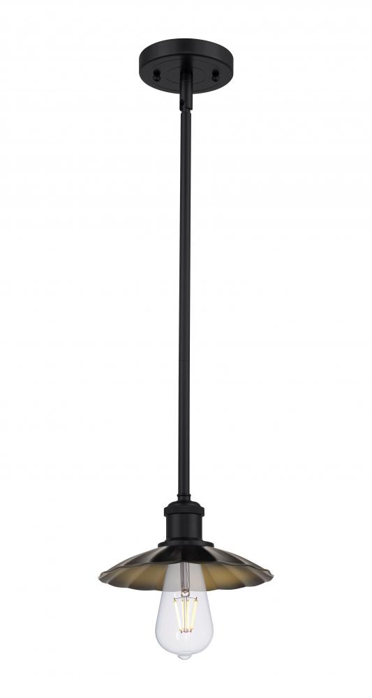 Scallop - 1 Light - 8 inch - Matte Black - Mini Pendant