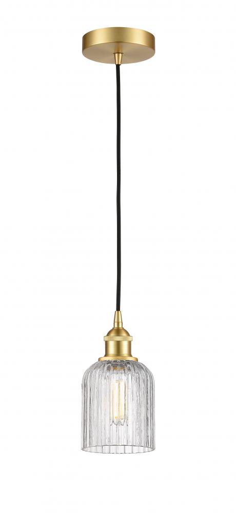 Bridal Veil - 1 Light - 5 inch - Satin Gold - Cord hung - Mini Pendant