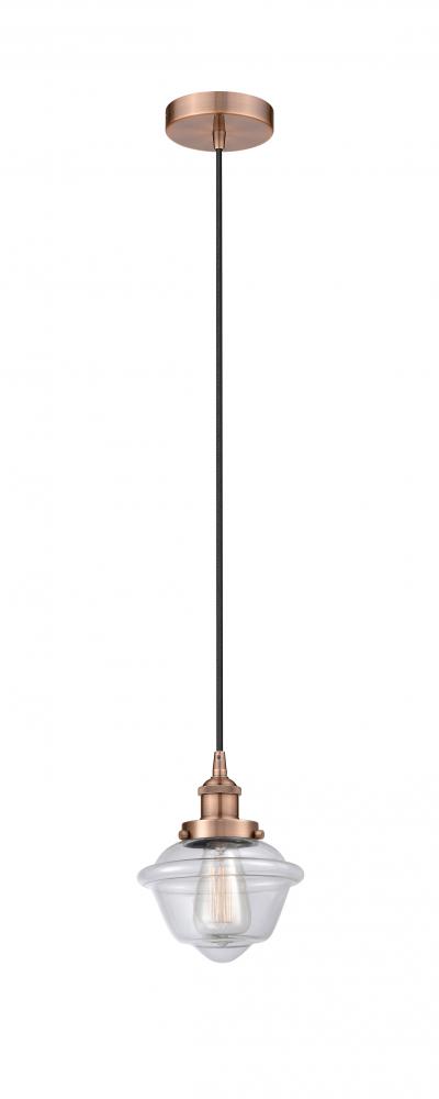 Oxford - 1 Light - 7 inch - Antique Copper - Cord hung - Mini Pendant