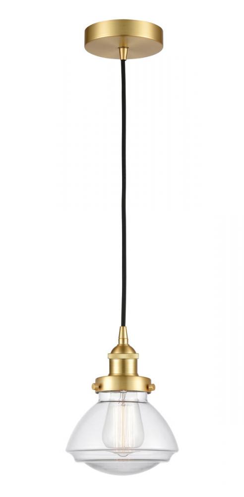 Olean - 1 Light - 7 inch - Satin Gold - Cord hung - Mini Pendant