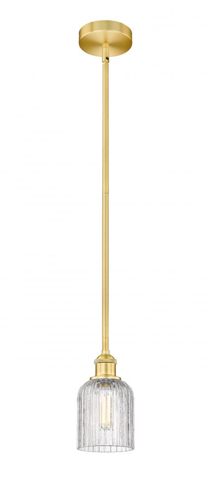 Bridal Veil - 1 Light - 5 inch - Satin Gold - Cord hung - Mini Pendant
