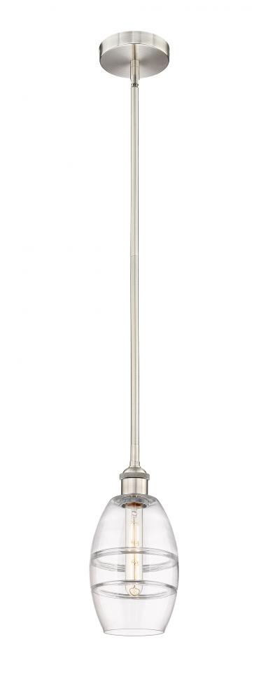 Vaz - 1 Light - 6 inch - Brushed Satin Nickel - Cord hung - Mini Pendant