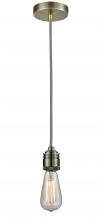 Innovations Lighting 100AB-10BW-2AB - Winchester - 1 Light - 2 inch - Antique Brass - Cord hung - Mini Pendant