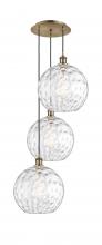 Innovations Lighting 113B-3P-AB-G1215-12 - Athens Water Glass - 3 Light - 19 inch - Antique Brass - Cord hung - Multi Pendant