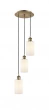  113B-3P-AB-G801 - Clymer - 3 Light - 10 inch - Antique Brass - Cord Hung - Multi Pendant