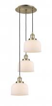  113F-3P-AB-G71 - Cone - 3 Light - 14 inch - Antique Brass - Cord hung - Multi Pendant