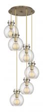  116-410-1PS-BB-G410-8SDY - Newton Sphere - 6 Light - 19 inch - Brushed Brass - Cord hung - Multi Pendant