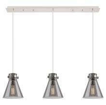 Innovations Lighting 123-410-1PS-PN-G411-8SM - Newton Cone - 3 Light - 40 inch - Polished Nickel - Linear Pendant