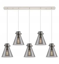 Innovations Lighting 125-410-1PS-PN-G411-8SM - Newton Cone - 5 Light - 40 inch - Polished Nickel - Linear Pendant