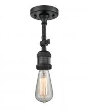 Innovations Lighting 200NH-F-BK - Bare Bulb 1 Light Semi-Flush Mount