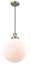  201C-AB-G201-12-LED - Beacon - 1 Light - 12 inch - Antique Brass - Cord hung - Mini Pendant