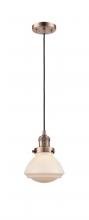Innovations Lighting 201C-AC-G321 - Olean - 1 Light - 7 inch - Antique Copper - Cord hung - Mini Pendant