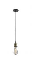  201C-BAB - Bare Bulb - 1 Light - 3 inch - Black Antique Brass - Cord hung - Mini Pendant