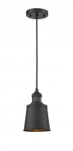  201C-BK-M9-BK - Addison - 1 Light - 5 inch - Matte Black - Cord hung - Mini Pendant