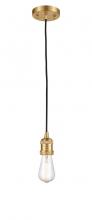  201C-SG - Bare Bulb - 1 Light - 3 inch - Satin Gold - Cord hung - Mini Pendant