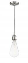  201C-SN-BB125LED - Bare Bulb - 1 Light - 2 inch - Brushed Satin Nickel - Cord hung - Mini Pendant