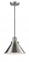  201C-SN-M10-LED - 1 Light Vintage Dimmable LED Briarcliff 10 inch Mini Pendant