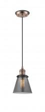  201CBP-ACBK-G63 - Cone - 1 Light - 6 inch - Antique Copper - Cord hung - Mini Pendant