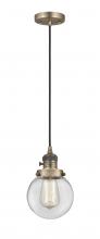 Innovations Lighting 201CSW-BB-G202-6 - Beacon - 1 Light - 6 inch - Brushed Brass - Cord hung - Mini Pendant