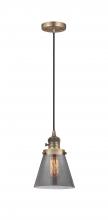 Innovations Lighting 201CSW-BB-G63 - Cone - 1 Light - 6 inch - Brushed Brass - Cord hung - Mini Pendant