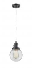 Innovations Lighting 201CSW-OB-G202-6 - Beacon - 1 Light - 6 inch - Oil Rubbed Bronze - Cord hung - Mini Pendant