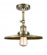  201F-AB-MFR-AB-12 - Railroad - 1 Light - 12 inch - Antique Brass - Semi-Flush Mount