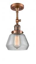  201F-AC-G172 - Fulton - 1 Light - 7 inch - Antique Copper - Semi-Flush Mount