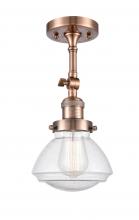 Innovations Lighting 201F-AC-G324 - Olean - 1 Light - 7 inch - Antique Copper - Semi-Flush Mount