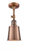 Innovations Lighting 201F-AC-M9-AC - Addison - 1 Light - 5 inch - Antique Copper - Semi-Flush Mount