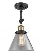  201F-BAB-G42 - Cone - 1 Light - 8 inch - Black Antique Brass - Semi-Flush Mount