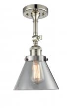  201F-PN-G42 - Cone - 1 Light - 8 inch - Polished Nickel - Semi-Flush Mount