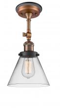  201FBP-ACBK-G42 - Cone - 1 Light - 8 inch - Antique Copper - Semi-Flush Mount