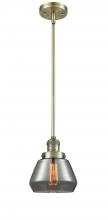 Innovations Lighting 201S-AB-G173-LED - Fulton - 1 Light - 7 inch - Antique Brass - Stem Hung - Mini Pendant