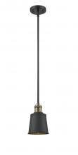 Innovations Lighting 201S-BAB-M9-BK - Addison - 1 Light - 5 inch - Black Antique Brass - Stem Hung - Mini Pendant