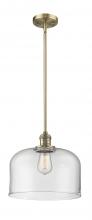  201S-BB-G72-L - Bell - 1 Light - 12 inch - Brushed Brass - Stem Hung - Mini Pendant