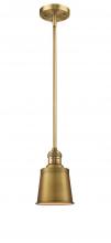 Innovations Lighting 201S-BB-M9-BB - Addison - 1 Light - 5 inch - Brushed Brass - Stem Hung - Mini Pendant