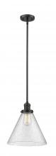  201S-OB-G44-L - Cone - 1 Light - 12 inch - Oil Rubbed Bronze - Stem Hung - Mini Pendant