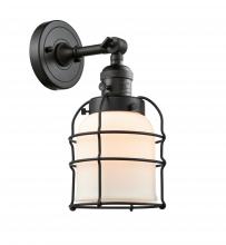  203SW-BK-G51-CE - Bell Cage - 1 Light - 6 inch - Matte Black - Sconce