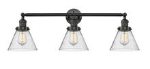  205-BK-G44 - Cone - 3 Light - 32 inch - Matte Black - Bath Vanity Light